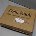 SNTD Dish Drying Rack - Space-Saving Dish Rack for Kitchen Counter, Stainless Steel Dish Drainer with Utensil Holder and Drainboard, 11" W x 15" L (Black)