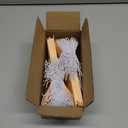 100 Large Tags with Elastic String Attached - # 8, 6 1/4" x 3 1/8" - Big Shipping Tags with Elastic String Loop and Reinforced Hole, Tie On Labels