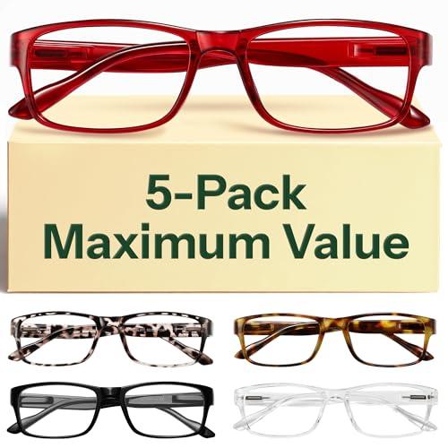 Gaoye Professional Reading Glasses for All Day - Computer Readers with Blue Light Protection - Value Pack