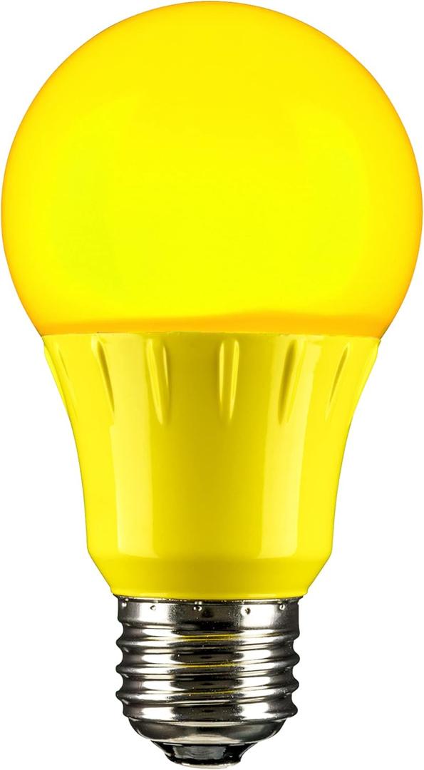Sunlite 80144 LED A19 Colored Light Bulb, 3 Watts (25w Equivalent), E26 Medium Base, Non-Dimmable, UL Listed, Party Decoration, Holiday Lighting, 1 Count, Yellow