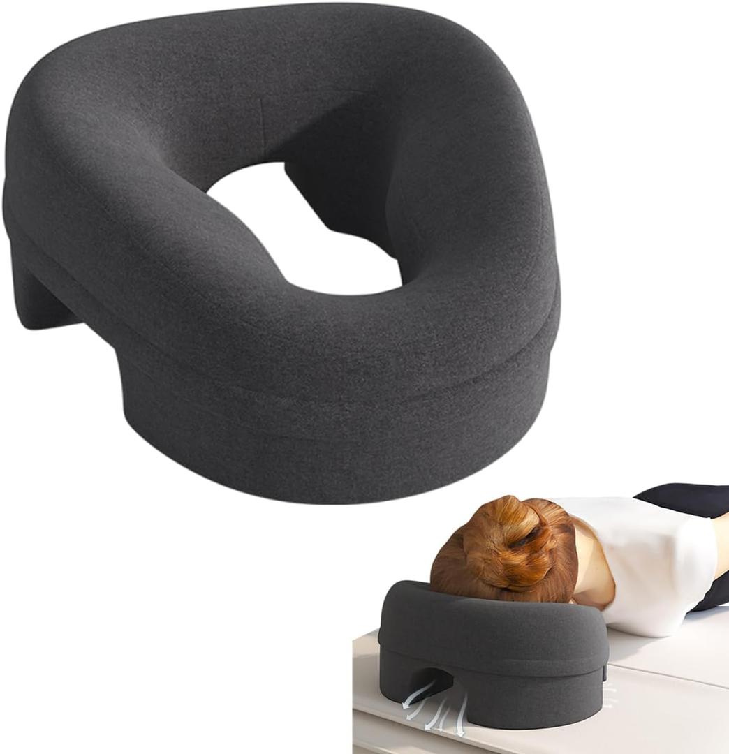 Face Down Pillow for Massage - Headrest Face Pillow for Bed, Stomach Sleeping, Prone Sleepers, Post-Eye Surgery Recovery, and Beach Tanning