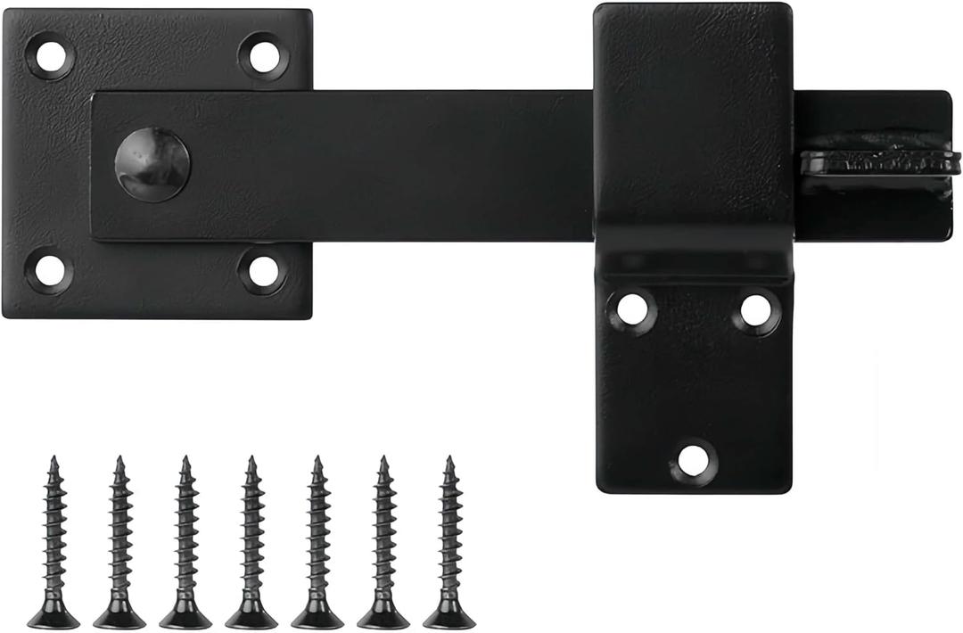 Sturdy 6" Barn Door Flip Latch Sliding Door Latch Gate Latch Fit for barn Doors, Outdoor Fences, Sheds, and Farm Doors to Increase Security and Privacy, Easy Installation Matte Black