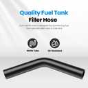 Gasoline Fuel Filler Neck Hose with 4 Hose Clamps,2 inches Inside Diameter Fuel Hose, Reinforced Gas tank filler hose (45 degree, 2" ID)