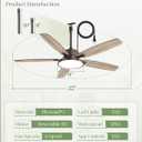 Fanbulous 52'' Outdoor Ceiling Fans with Light and Remote,IP65 Wet Rated Waterproof Ceiling Fan with 6-Speed DC Motor, Farmhouse Gazebo Fan for Porch Patios Pavilion(Oil Bronze)