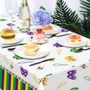 2 x Adirasenotek 3Pcs Mardi Gras Table Decorations Tablecloth Carnival Masquerade Party Decorations Mardi Gras Decorations Plastic Table Cloth Masquerade Decorations Mardi Gras Decor,87x54In