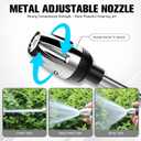 Turn Any Hose Into A High-Pressure Water Jet,Heavy Duty Garden Hose Nozzle,Multi Function Lawn & Garden Watering Sprayer,Spray Nozzles for Cleaning Yard Pets Car,Three Spray Modes with Foam Pot (A)