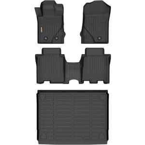 Binmotor-Floor Mats & Cargo Liner for Ford Bronco 4 Door 2021-2026, All Weather Car Mats, 1st & 2nd & Rear Cargo Mat Custom Fit for Ford Bronco 4 Door Accessories