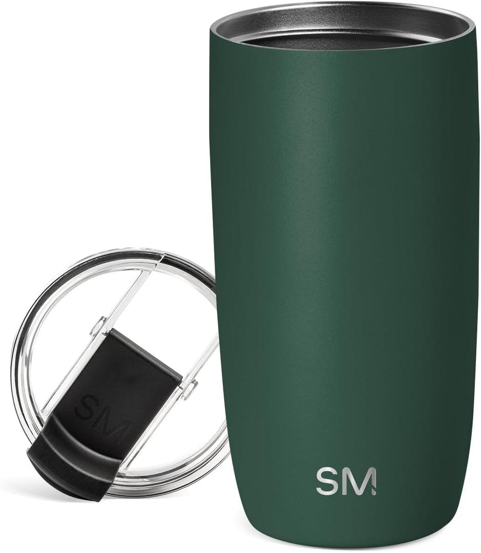 Simple Modern Voyager Tumbler with Flip Lid | Travel Coffee Mug | Insulated Stainless Steel Cold Brew Iced or Hot Coffee Cup | Gifts for Women Men Her Him | 16oz, Forest