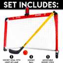 Franklin Sports Mini Hockey Goal Set - NHL Light Up Knee Hockey Goal and Stick Set with Hockey Ball - Perfect for Indoor Floor Hockey and Knee Hockey, Red, 36" L x 36" W x 24" H