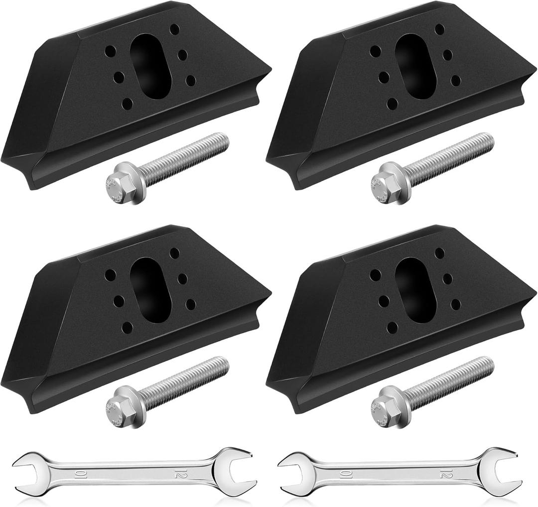 Meonum 4 Pack Base Clamp Car Battery Hold Down Kit, Car Accessories Battery Tie Down Bracket with Stainless Steel Bolt Kit, Compatible with Select GM Models 14005061