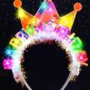 Light Up Birthday Crown Headband Happy Birthday Hats Party Festival Hair Accessories for Women (One Size, 1-multicolor)