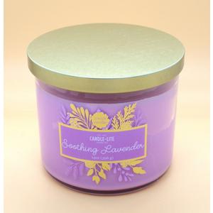 Candle-Lite Scented Candles, Soothing Lavender, 14 oz Three-Wick Aromatherapy Jar Candle, Perfect for Gifting and Celebration