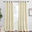 NICETOWN Beige Room Darkening Curtains 96" Long for Boho Farmhouse Home Decoration, Window Treatment Total Privacy Drape Panels for Bedroom Living Room Guest Room (55" Wide, Set of 2)