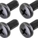 Black License Plate Screws for Audi and VW, Phillips Machine Pan Head 18-8, Stainless Steel, M6-1.0 x 10 mm Bolt (Pack of 4)