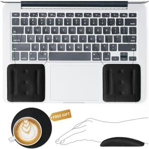 VAGAU Wrist Rests for Laptop, Wrist Support for Keyboard and Mouse, Ergonomic Memory Foam Wrist Pads for Laptop, Office, Computer, Comfortable Typing Wrist Pain & Carpal Tunnel Relief (Black)