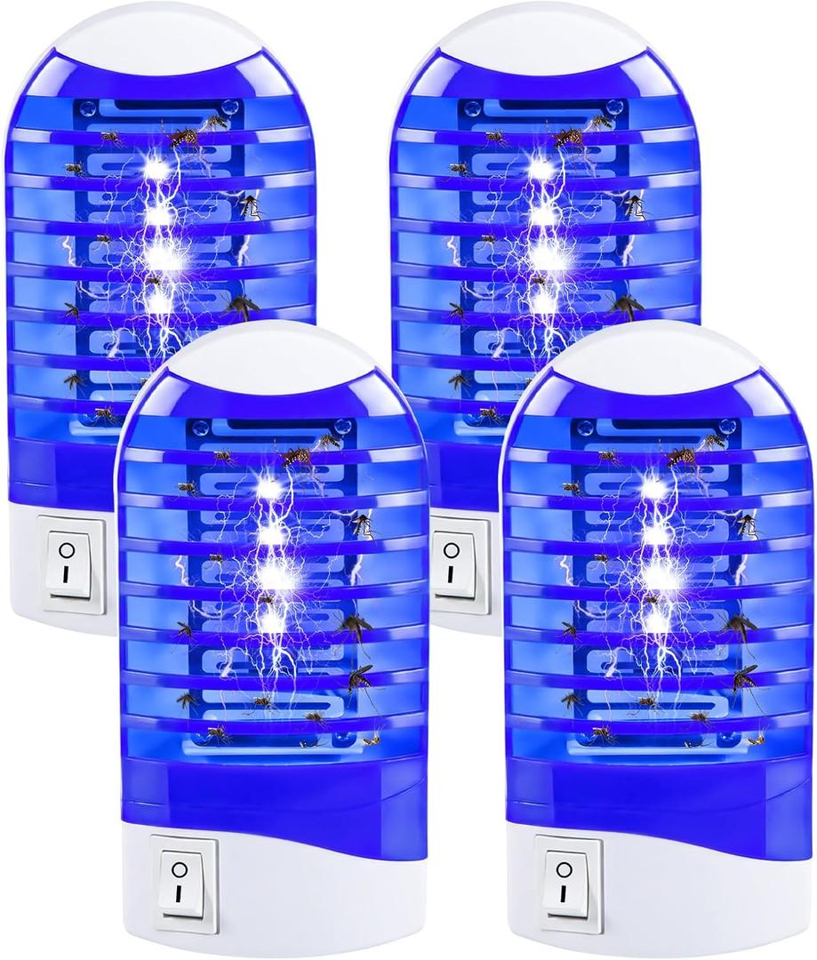 2026 New Bug Zapper Indoor Plug in Mosquito Killer Mosquito Zapper with Bug Lights, Electronic Fly Traps Indoor for Home, Living Room, Kitchen, Baby Room, Bedroom, Office, Flying Insect Trap (4Pack)