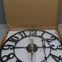 1st owned Wall Clock 24 Inch Round Large Indoor Wall Clocks Battery Operated Silent Non Ticking, Farmhouse Vintage Decorative Analog Metal Clock for Living Room, Kitchen, Bedroom Decor (Black Arabic)