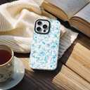 ChiCsFleur for iPhone 16 Case, TPU Phone case with Camera Protection for Women Girls Teens - Light Blue Chinoiserie Nature Peony Minimalist Floral Elegant Artistic Sorority Aesthetic Unique (Peonelle)