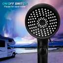 RV Shower Head with Hose, High Pressure 5 Mode Shower head Replacement, Shower Head for RV/Campers, Travel Trailer, Motorhome for Water Saving, Shower Head Holder and Hose, On Off Switch, Black