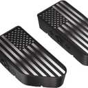 Bed Rail Stake Pocket Covers for GMC Chevy Silverado/GMC Sierra 1500(2019-2024 2025 2026), GMC Sierra 3500HD(2020 2021 2022 2023)/2500, Truck Caps Rear Holes Plugs Covers (Flag(Black/Silver))