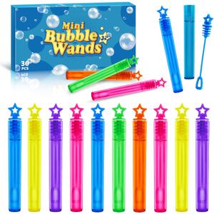 36 Pieces Mini Bubble Wands,Bubble Party Favors Assortment Toys for Kids,Themed Birthday, Halloween, Goodie Bags, Carnival Prizes, Wedding, Bubble Maker Toys for Kids,Outdoor Gifts for Girls & Boys