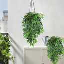 RECUTMS Artificial Hanging Willow Leaves Vine Twigs 2PC, Fake Silk Weeping Willows Leaf Plant Faux Italian Ruscus Greenery Indoor Outdoor Home Garden Wedding Arch Jungle Birthday Party Spring Decor