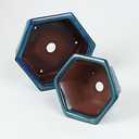 Bonsai Planter 2pc Small Succulent Glazed Pots 4.9" and 6.1" + 6 Soft Mesh Drainage Screens