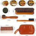 13Pcs Shoe Care Kit for Men & Women,3 Horsehair Shoe Polish Brush,Black Brown Neutral Mink Oil for Shoes,Care for Leather Boots, Shoe Cleaning Kit as Gift for Men with Shine Sponges & Care Cloth