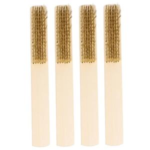 CHILDWEET Rust and Grime Removal Brush 8Pcs File Cleaning Brushes Wooden Handle for Sturdy Use