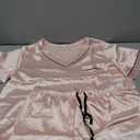 Ekouaer Silk Pajama for Women Short Sleeve Satin Pj Set Two Piece Soft Sleepwear Loungewear,  Size L, Pink