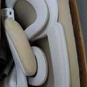 TRALT Ergonomic Office Chair - Desk Chair with Adjustable Headrest Lumbar Support Computer Chair - Mesh Comfy Chair with Flip-up Armrests - Gaming Chairs for Adults Home Office (Leather, Beige)