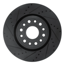 Dynamic Friction 633-40120L - Drilled and Slotted Black Zinc Brake Rotor