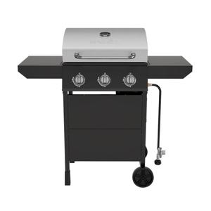 Nexgrill 3-Burner Propane Gas Grill with Side Tables, 27,000BTUs, Stainless Steel Lid, Spacious 429 SQ. In. Cooking Space, BBQ Grill for Outdoor Cooking, Patios, Parties, and More - 720-1012C