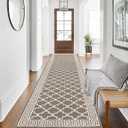 Pauwer Hallway Runner Rug 2'8"x10' Washable Kitchen Runner Rugs Non Slip Entryway Rug Long Door Mat Indoor Entrance Absorbent Laundry Room Floor Mat Carpet Doormat Front Door Rug, Brown