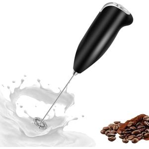 Powerful Milk Frother Handheld Battery Operated, Electric Whisk Foam Maker, Ultra Fast Handheld Drink Mixer, Mini Frother Wand with Stainless Steel Whisk for Coffee, Cappuccinos, Matcha, No Stand