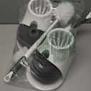 Clorox Toilet Plunger and Bowl Brush Combo Set with Caddy, 6.75" x 7" x 19.5", White/Gray, Pack of 2 - Plunger and Toilet Bowl Brush, Heavy Duty Plunger, Toilet Cleaning Brush, Freestanding Caddy