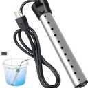 2000W Immersion Water Heater, Portable Electric Water Heater with 304 Stainless Steel, Fast Heating Heater with Thermometer, Ideal for Bucket, Bathtub, Small Pool, Home, Farms, Camping, Outdoor Use