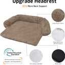 Calming Dog Bed Fluffy Plush Dog Mat for Furniture Protector with Removable Washable Cover for Large Medium Small Dogs and Cats (Large(45x37x6), Camel)