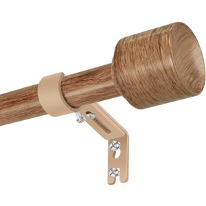 1 Diameter Curtain Rods Itself is 30 to 60 inch 2 Pack Fit 30-54 inch Window with Heavy Duty Adjustable Rod Matte Wood Grain Splicing Metal Extra Long Curtain Rod for Windows