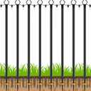 8 Pack 10 ft Heavy Duty Metal String Light Poles Adjustable Outdoor Lighting Stand for Patio,Backyard,Garden,Party & Wedding Rustproof & Sturdy with Hooks