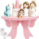 OMISTAR Wooden Bow Floating Shelves, Pink Wooden Bow Wall Holder, Decorative Display Rack for Bedroom Living Room Nursery, Cute Butterfly Bow, Easy Assembly, Home Wall Decor