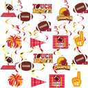 30 Pcs Chiefs Football Party Hanging Swirls Decorations Red and Gold in My Football Era Birthday Party Decoration for Sport Theme Tailgate Game Parties Supply