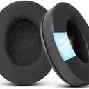 GVOEARS Cooling Gel Replacement Ear Pads for HyperX Cloud 1/2/3/Pro/Core/Alpha/Alpha S/Alpha Pro/Flight/Flight S/Stinger/Stinger S, CloudX Stinger Headset and More, Breathable Ice Silk Fabric - Black