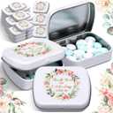 24 Pcs Wedding Mint Tins Bulk Small Tin Box with Lids Mini Rectangle Empty Hinged Tins Wedding Favor Thank You for Celebrating with Us Gifts for Bridal Shower Favor for Storage Candies Key Earring