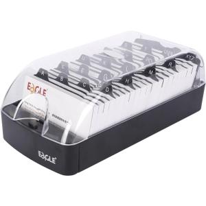 Eagle Business Card Box, Push-Button,Storage up to 550 Cards (Medium)