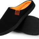 Mens Scuff Slippers, Cozy Supportive Foam Slip-On House Shoes for Indoor & Outdoor (11-12, Orange)
