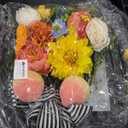 Spring Wreaths for Front Door 24 Inch Vibrant Spring Summer Wreath with Peonies,Roses,Marigolds,Blueberries & Realistic Fruit Accents (Peach, Lemon)- Ideal for Porch,Entryway,Wall,Window