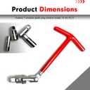 5 PCS Spark Plug Socket Wrench, T-Handle & 14mm/16mm/18mm/21mm Heavy Duty Spark Plug Remover Installer Set, Universal Maintenance Tool for Most Cars, Motorcycles, Lawn Mowers (Red)