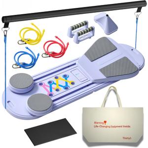 Pilates Reformer Board - Full Body Workout Set for Home Gym, Pilates Exercise Equipment & Ab Machine for Core Strength & Toning - Compact Home Fitness Gear for Women & Men
 Purple