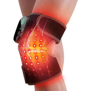 Cordless Red Light Therapy for Knee Heating Pad - 660nm&850nm Heated Knee Brace with 5 Heating Levels, 5000mAH Rechargeable Battery for Knee Shoulder Elbow, Gifts for Men Women, Black 1PC